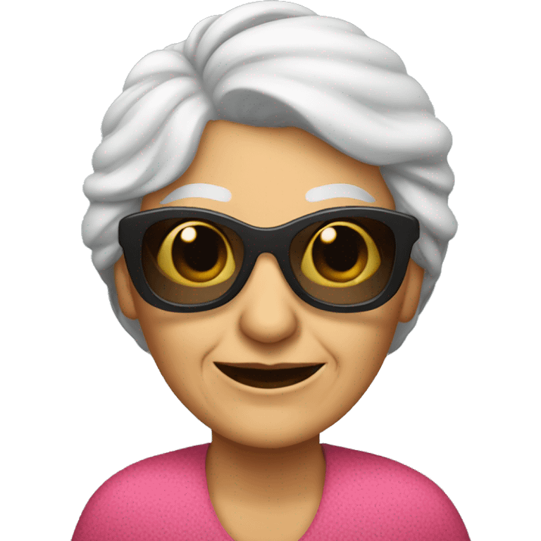 elderly woman wearing sunglasses emoji