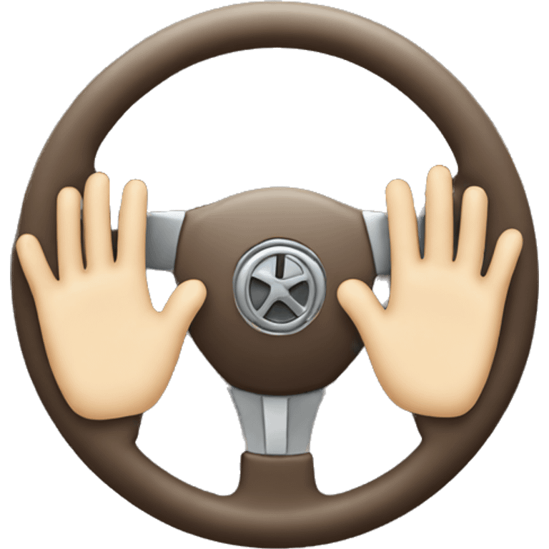 a hand on a steering wheel emoji