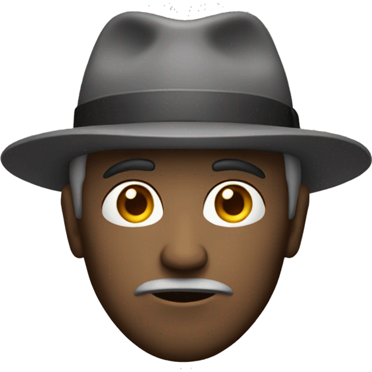 gray guy with hat serious emoji