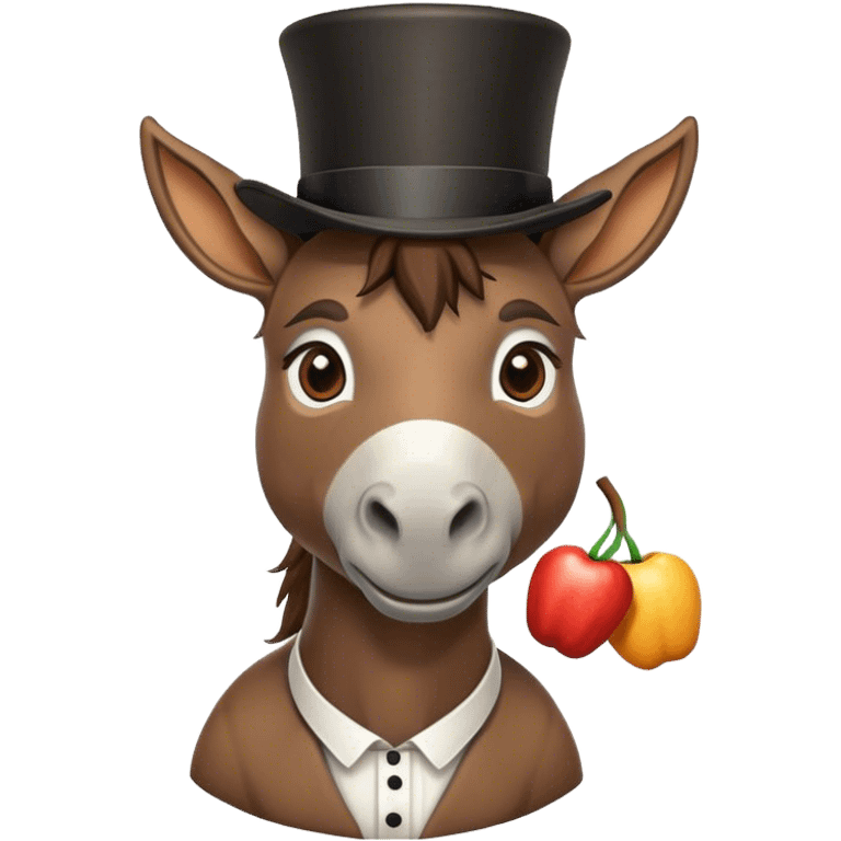 donkey wearing tophat emoji