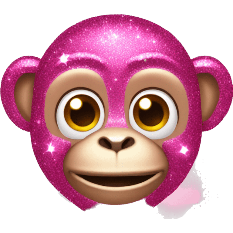 pink sparkly monkey emoji