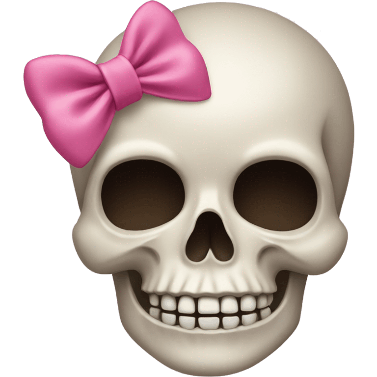 Skull with a pink bow emoji