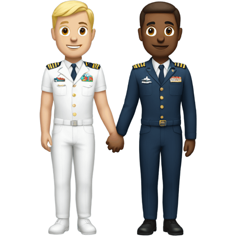 Gay white pilots holding hands emoji