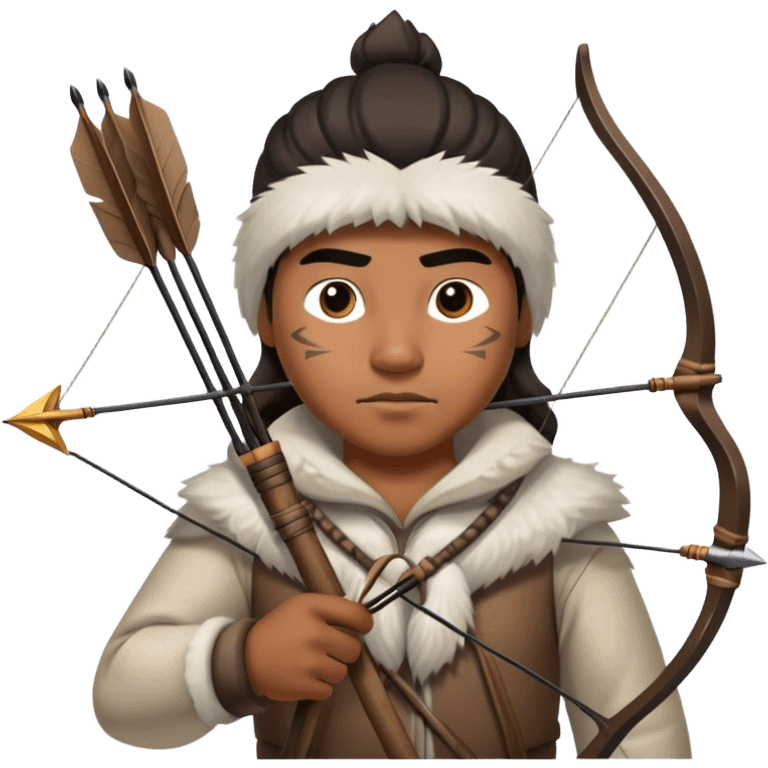 Inuit hunter holding bow and arrow emoji