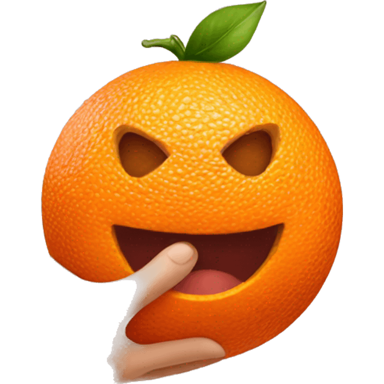 squeezing orange emoji