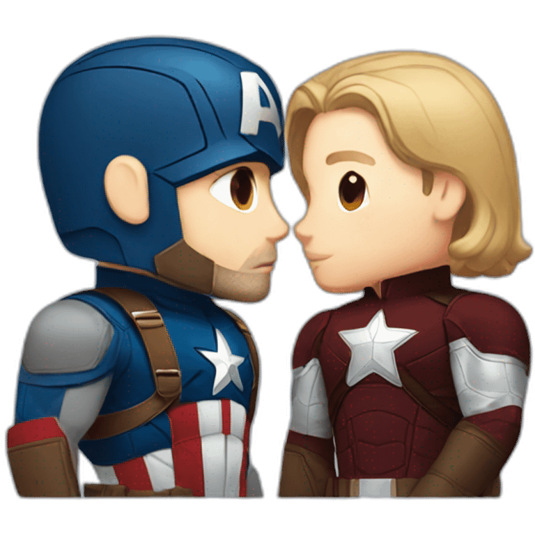 bucky and captain america kissing emoji