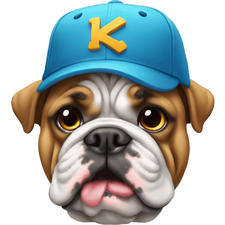 Bulldog with a cool cap emoji