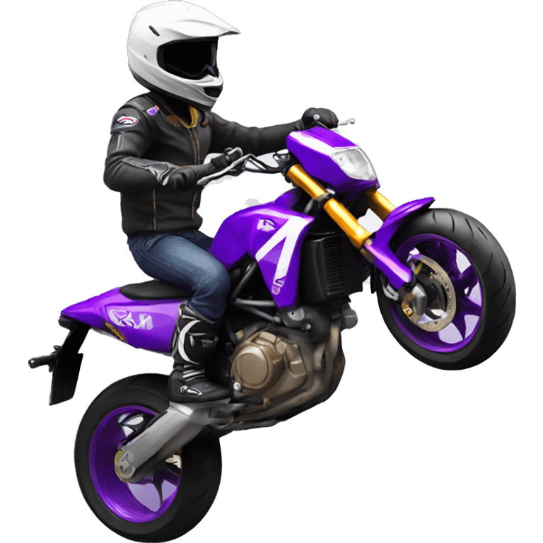 Boy riding purple supermoto emoji