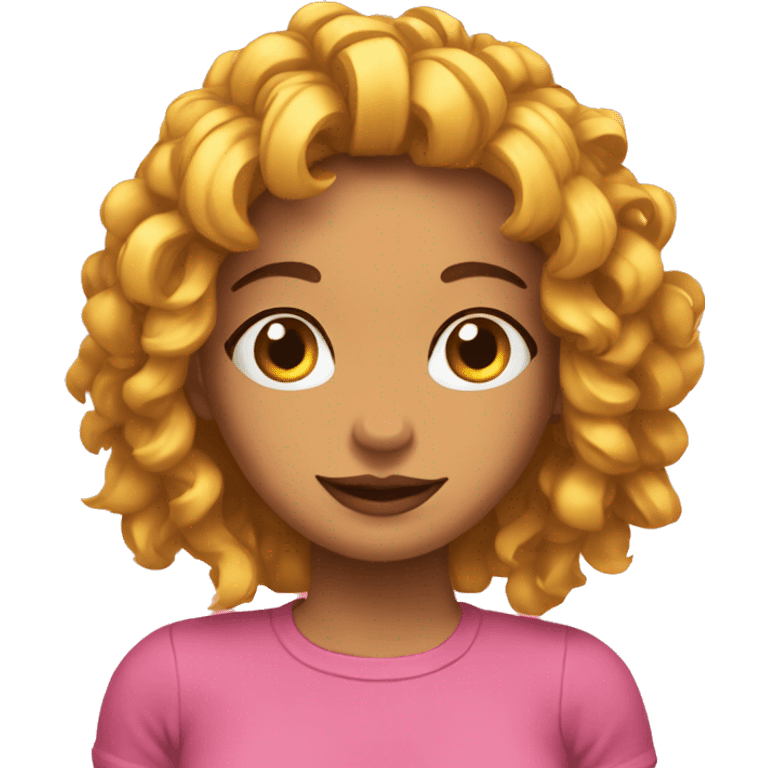 Chica con rulos emoji