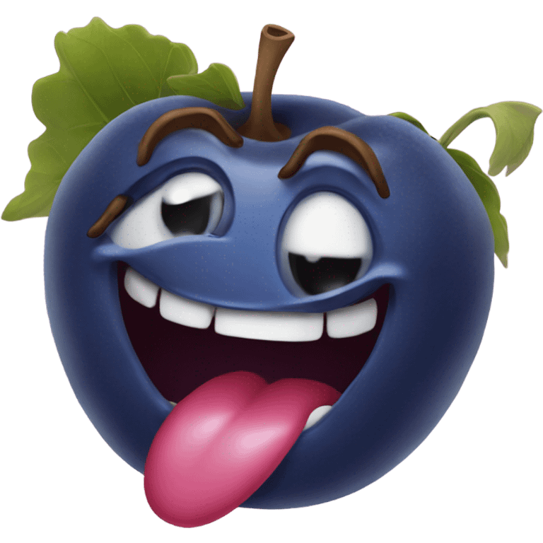 Blueberry with huge filler lips emoji