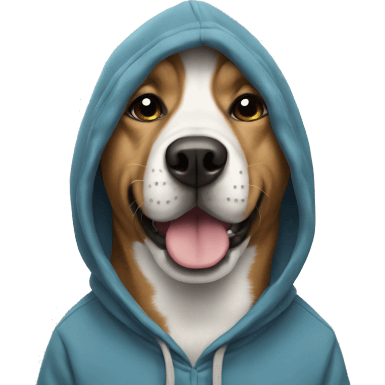 Dog wearing a hoodie emoji