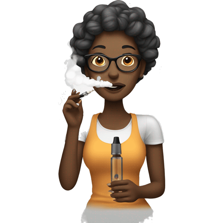 woman with vape emoji