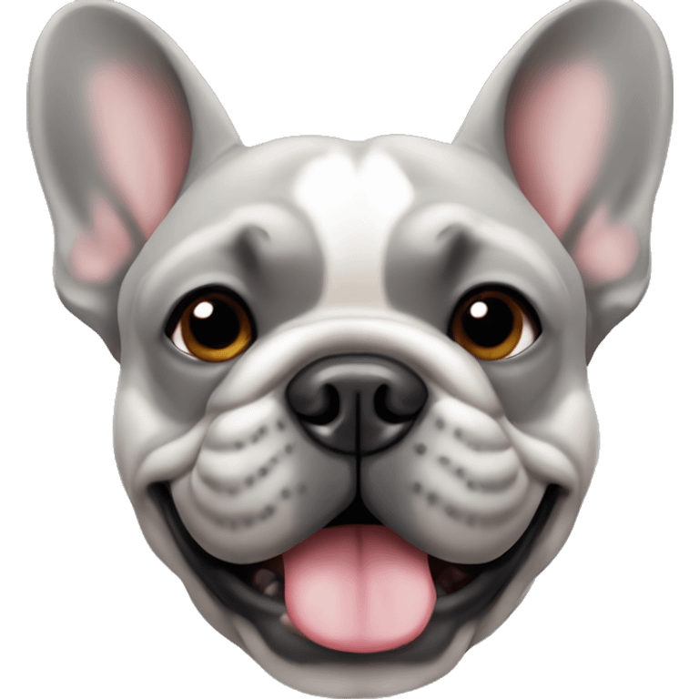 grey french bulldog face emoji