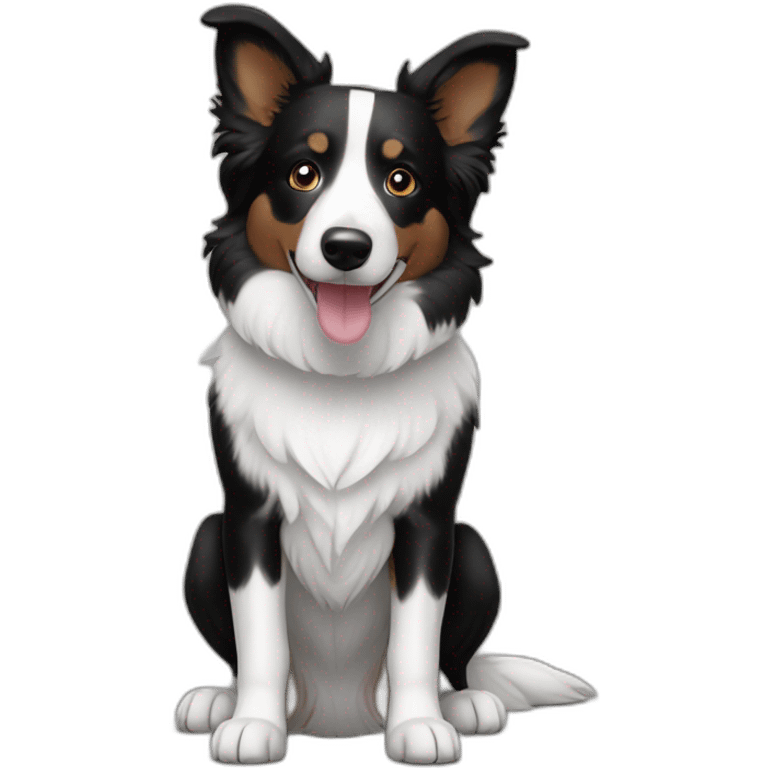 border collie mixed with corgi black and white emoji