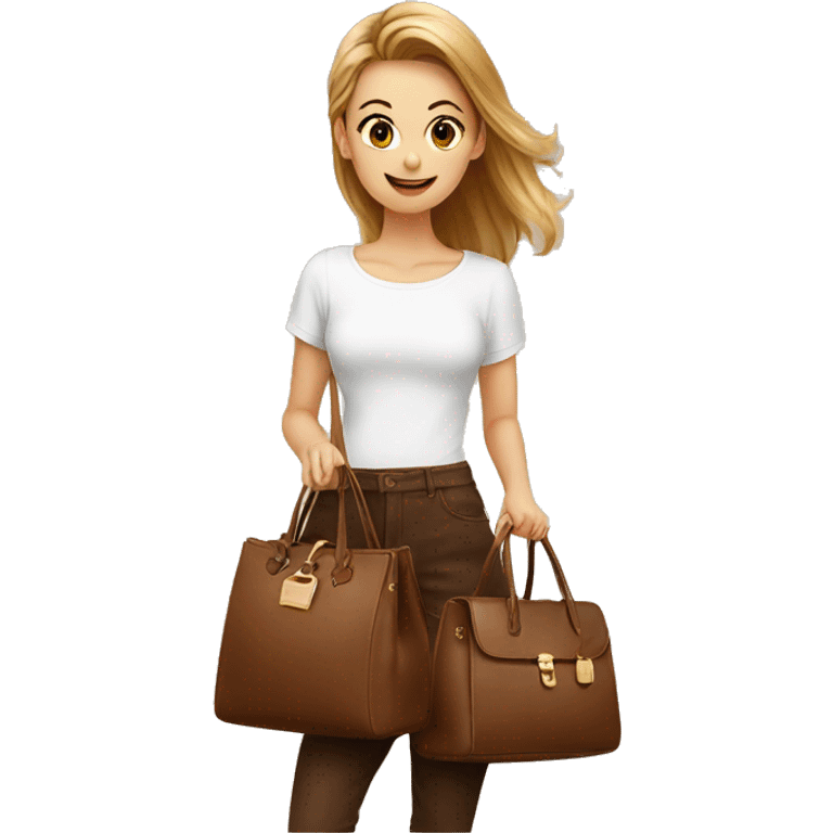 coffee and women's bag brown emoji