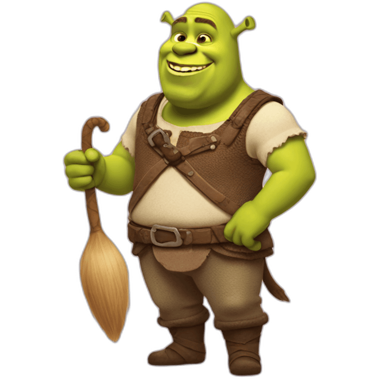 Shrek with mousse tail emoji