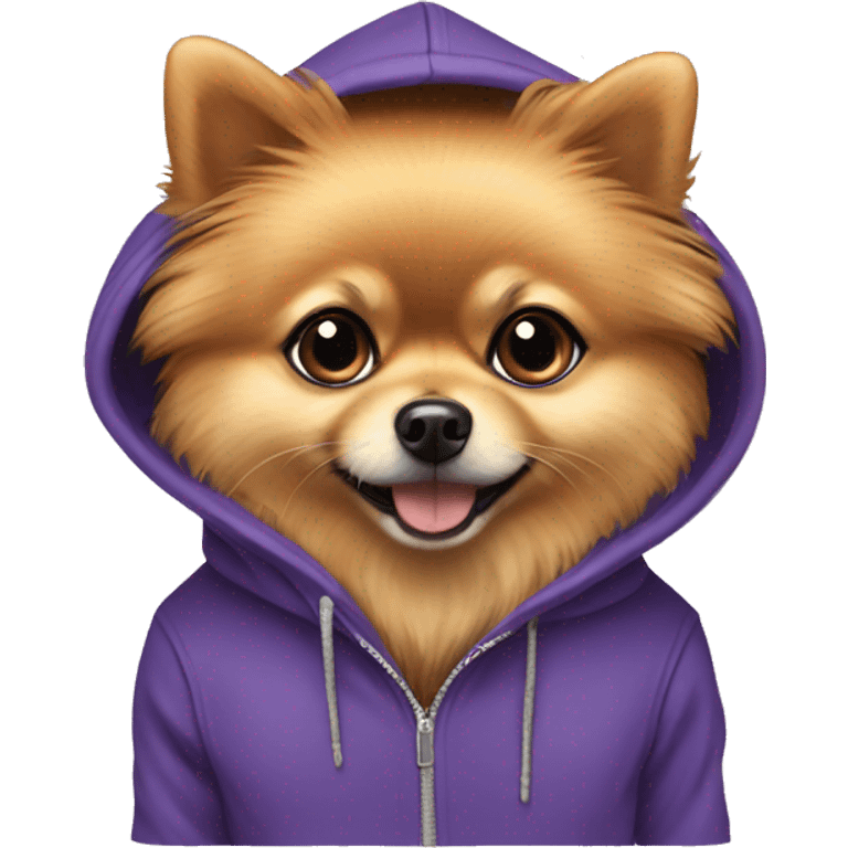 Pomeranian with hoodie emoji