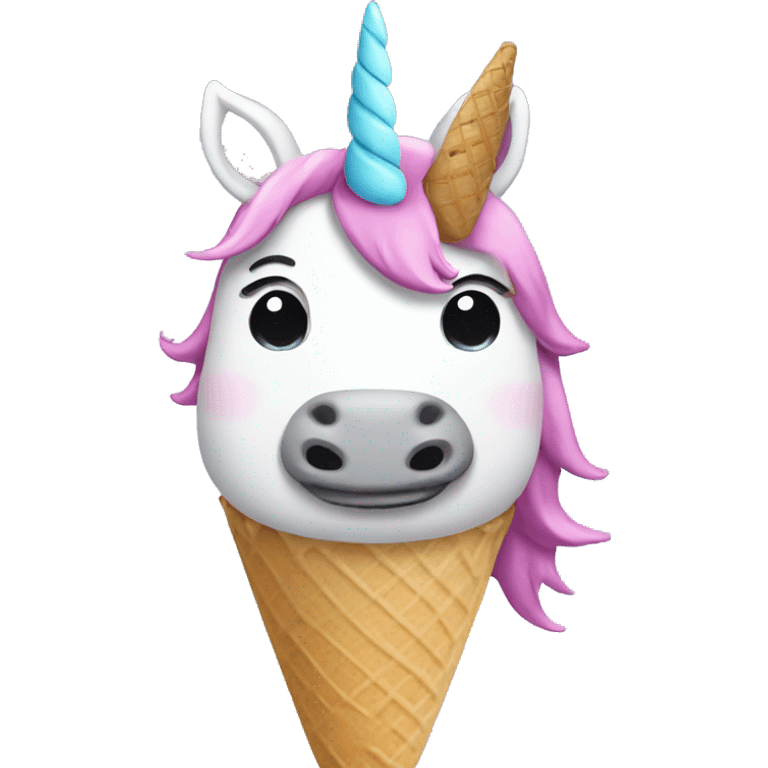 Unicorn eating ice cream  emoji