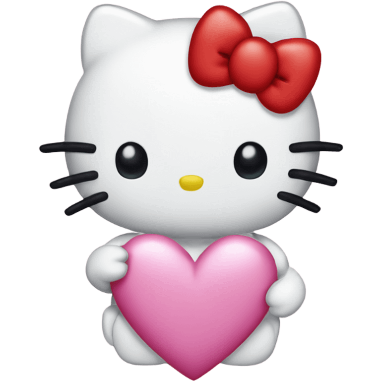 hello kitty making a heart  emoji