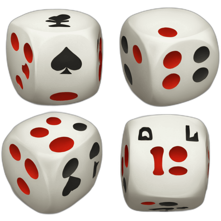 casino die showing side 1, 3 and 5 emoji