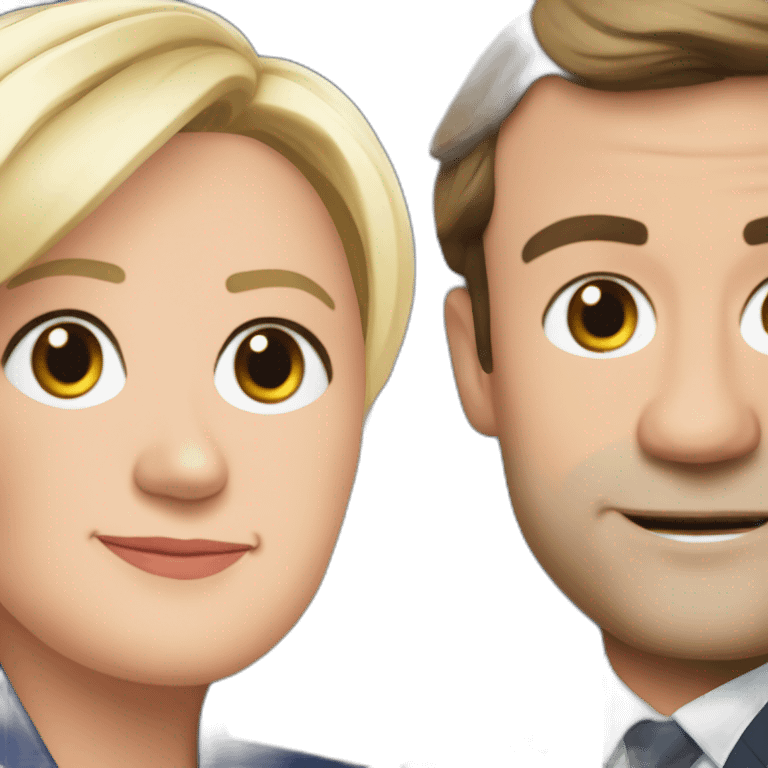 macron et marine le pen emoji