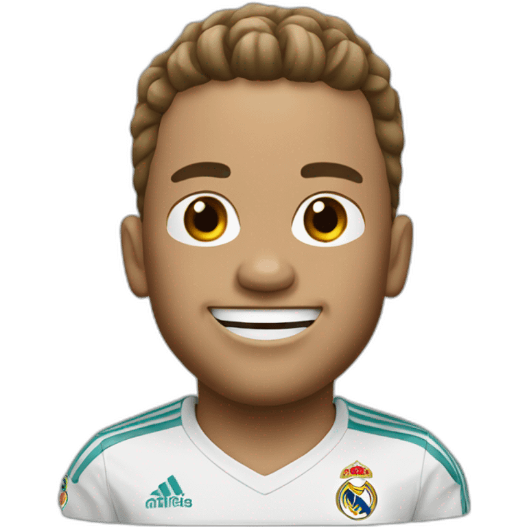 real madrid player jumping big head emoji