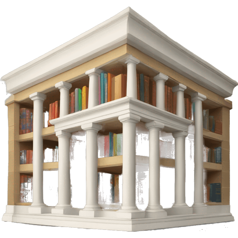 Library building with books emoji