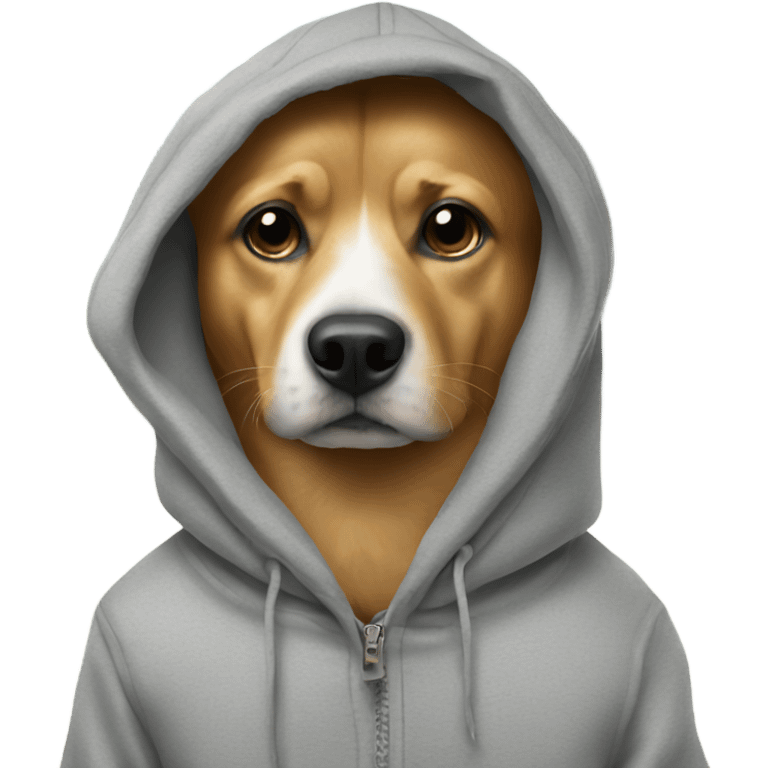 dog wearing a hoodie emoji