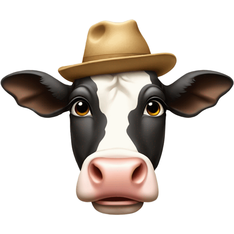 Cow with a hat emoji