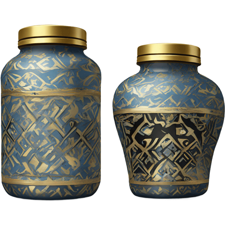 gold on jar egypt white blue black emoji