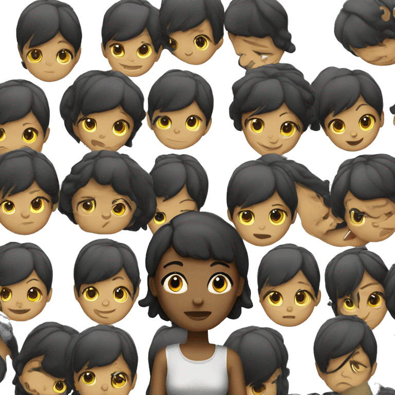 black short hair girl between bars emoji