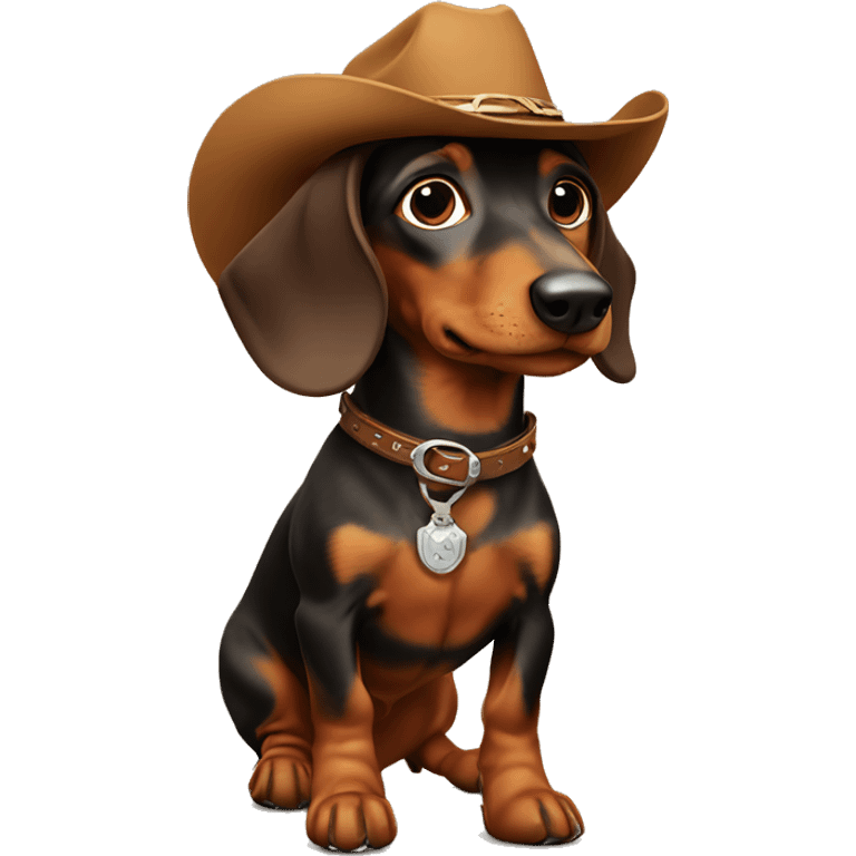 Dachshund wearing cowboy boots emoji