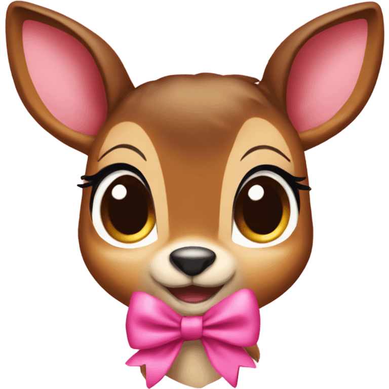 bambi with a pink bow emoji