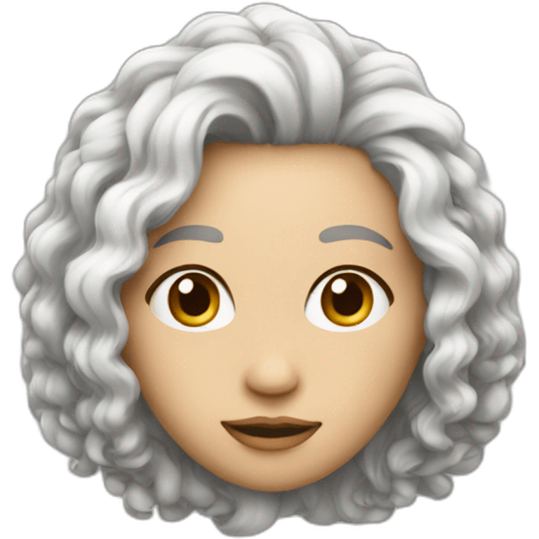 Cheveux moitié noir moitié blanc emoji