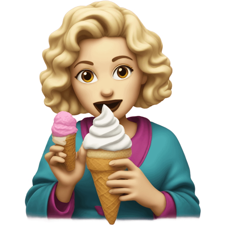 Madonna eating ice cream emoji