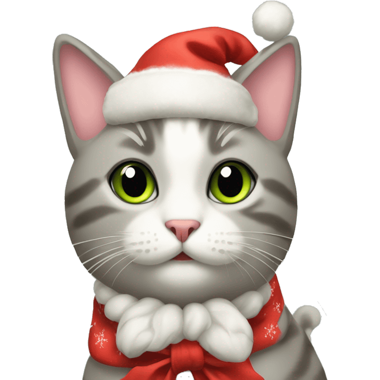 christmas cat with bows  emoji