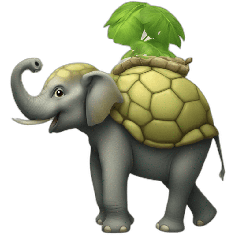 Tortue sur un elephant emoji