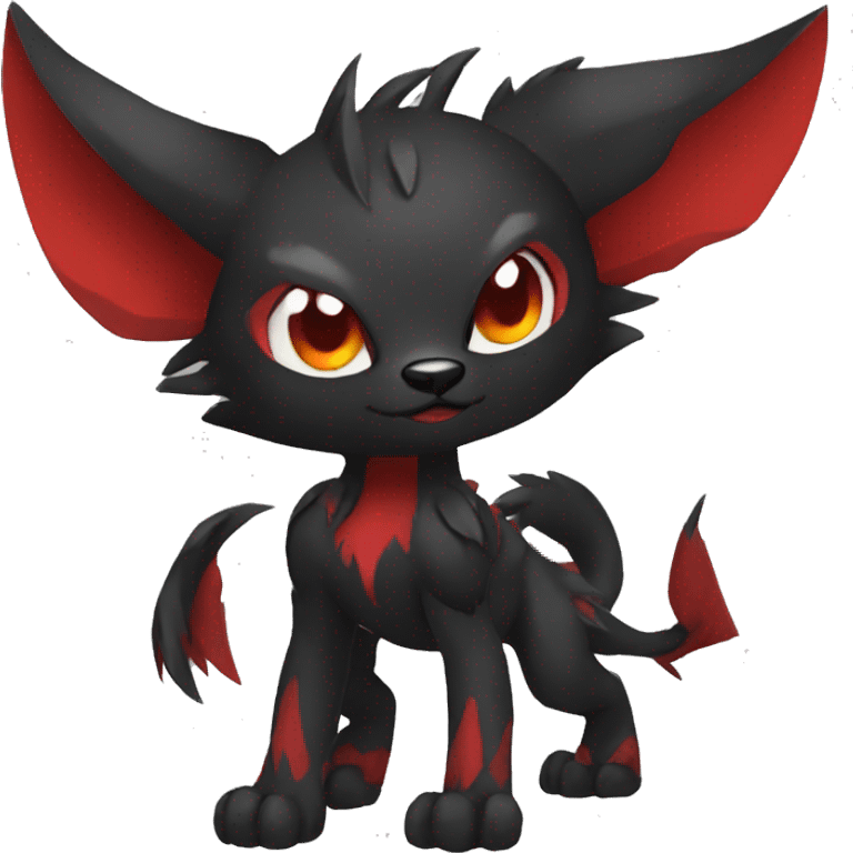 cool edgy black red animal hybrid Fakemon full body emoji