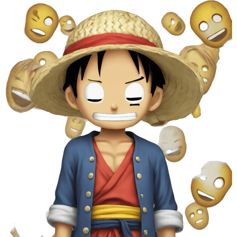 Luffy one pièce paying respect emoji