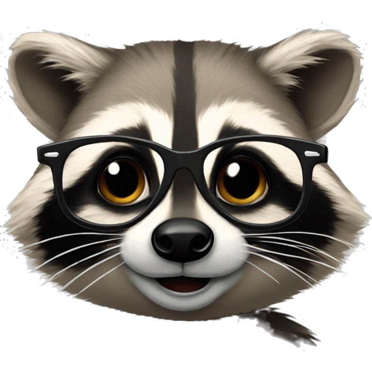 raccoon with glasses emoji