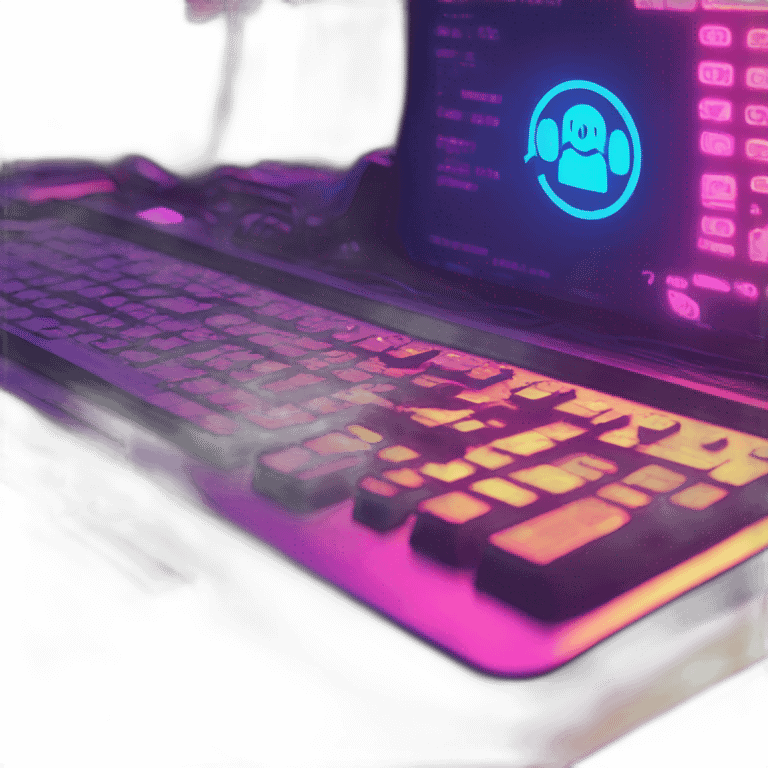 Digital Keys in a cyberpunk environment with neon lighting. emoji