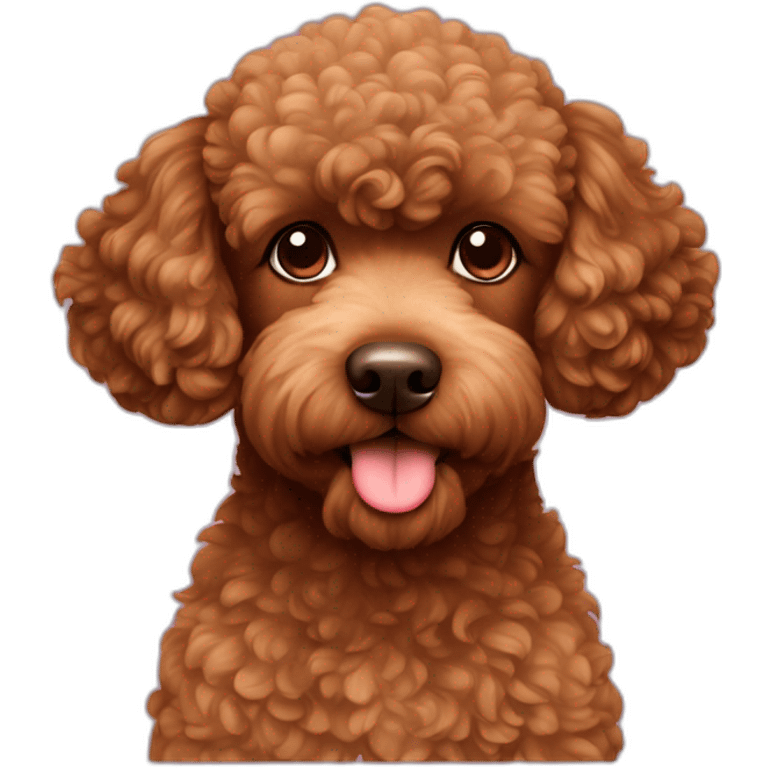 Kissing brown poodle emoji