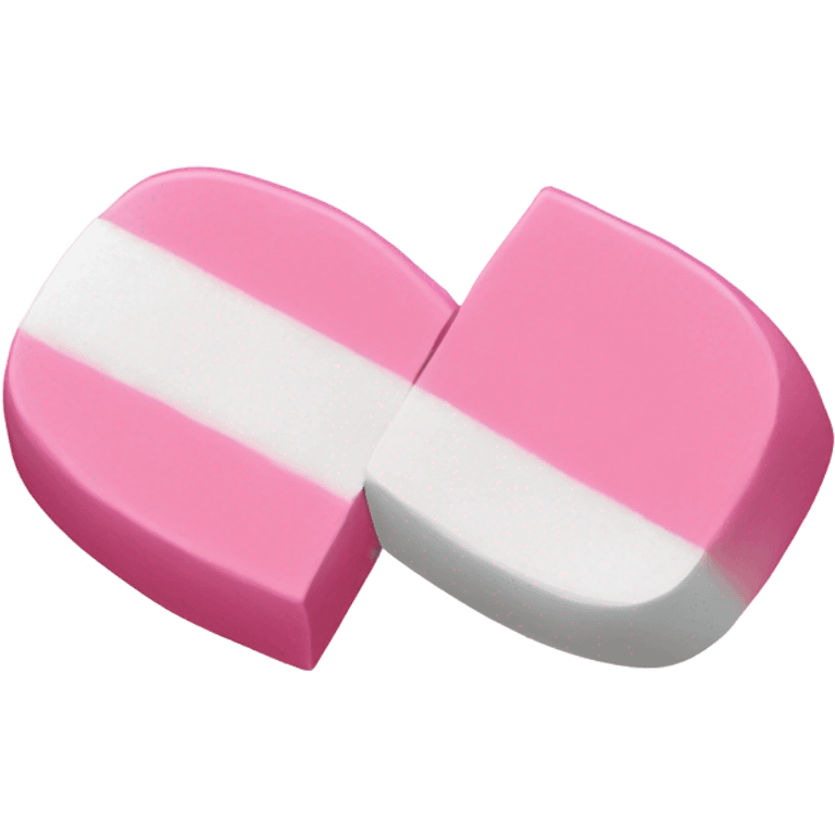 two pieces of gum: pink and white emoji