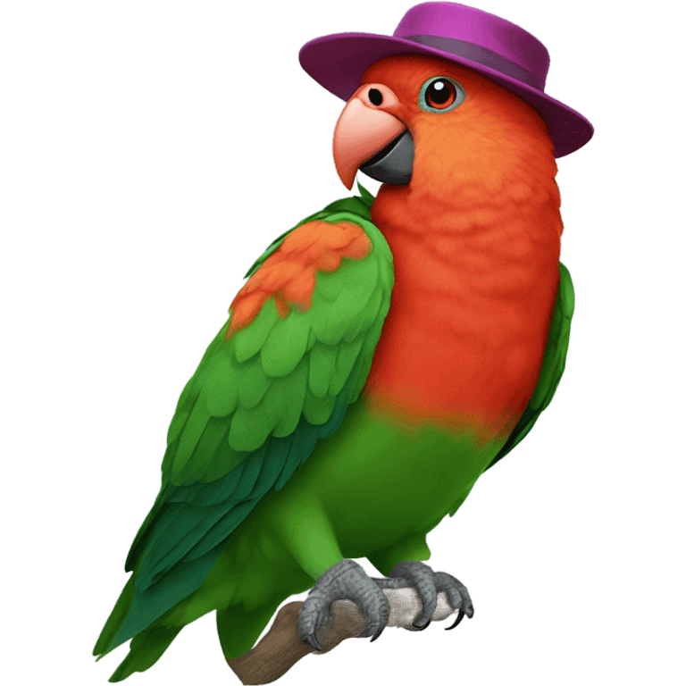 King parrot wearing a hat emoji