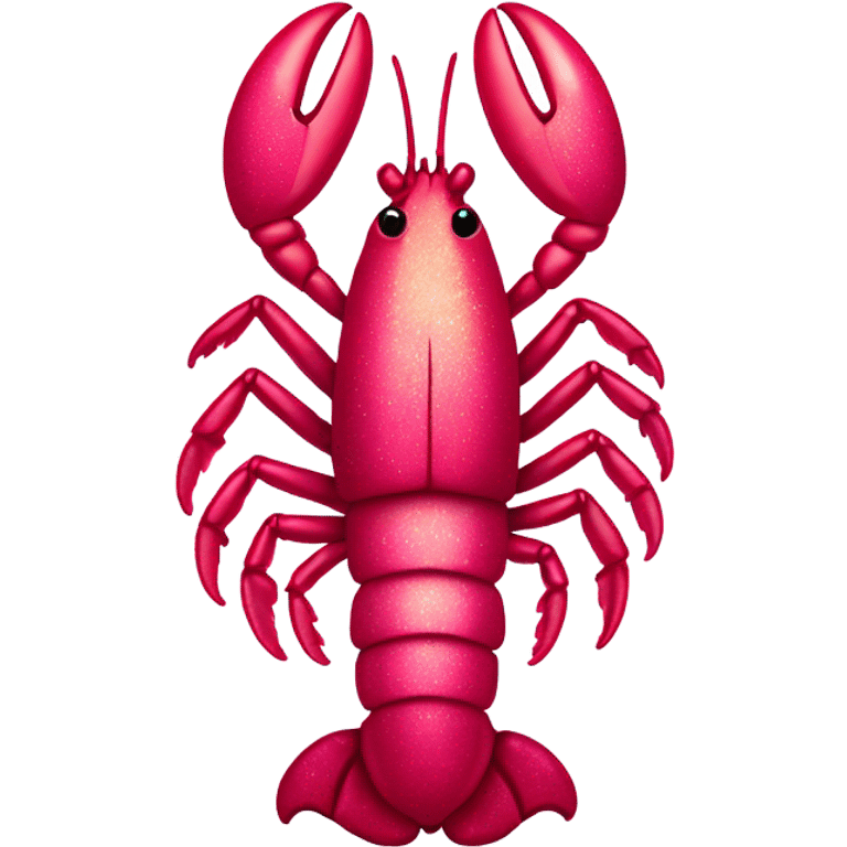 Pink ombre lobster with glitter emoji