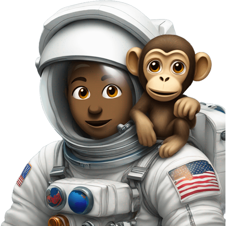 astronaut with a monkey emoji