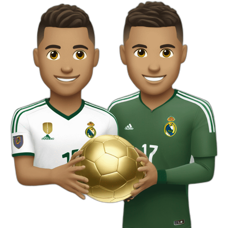 Ronaldo et vini avec le ballon d'or emoji