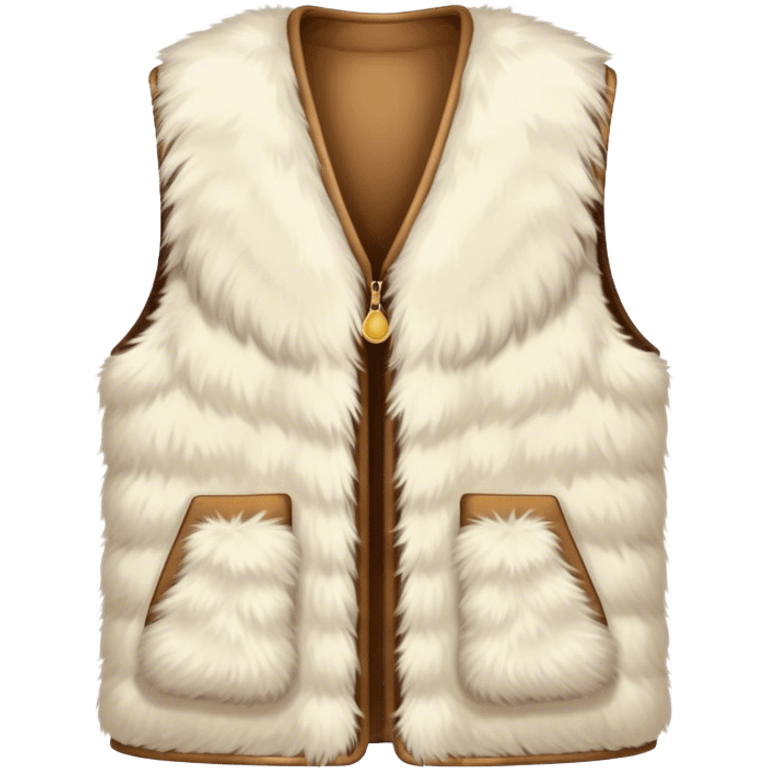 A plain, fluffy fur vest in near-white cream color without pockets emoji