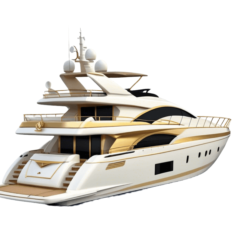 Luxury Yacht - Azimut 72 (Model Year: 2020) (Iconic colour: White with gold trim) emoji