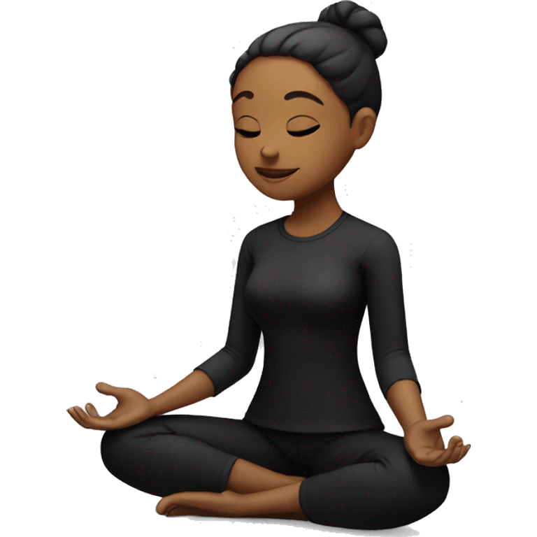 Meditating girl in black clothes  emoji